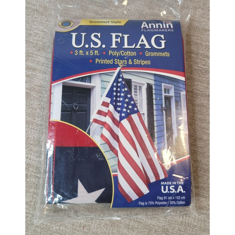 US American Flag 3 x 5 Feet Grommets Stars and Stripes New Annin Flagmakers